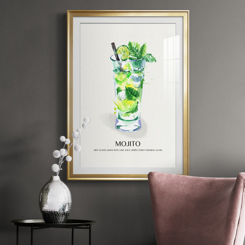 Mojito - peinture encadrée, Or, H 30,5 po x l 42,5 po x P 1,5 po