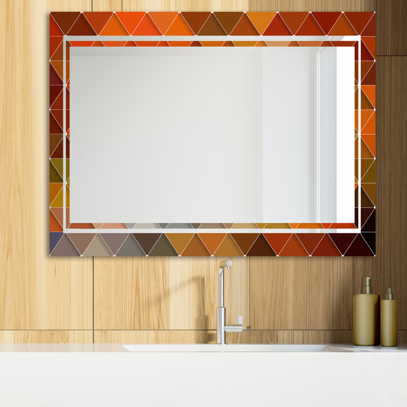 Glam Modern & Contemporary Vanity Mirror, 32" H x 24" W, Triangular Colorfields 3