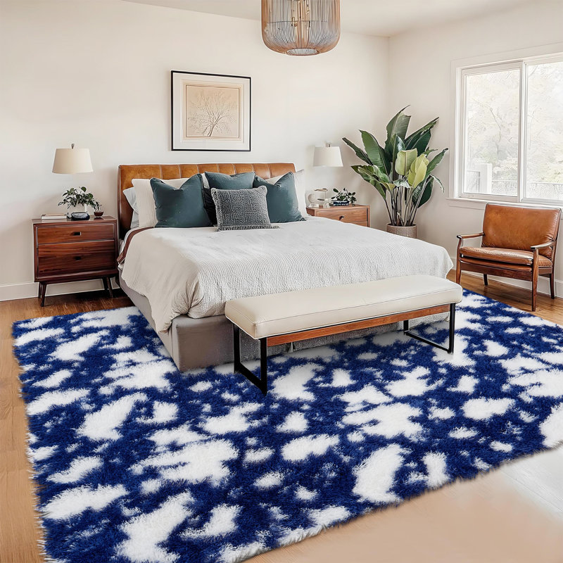 Shag Area Rugs for Living Room Fluffy Fuzzy Area Rugs Shaggy Soft Plush Carpet Indoor Non Slip Cowprint Floor Rug for Bedroom Kids Home Baby Nursery Home Decor
