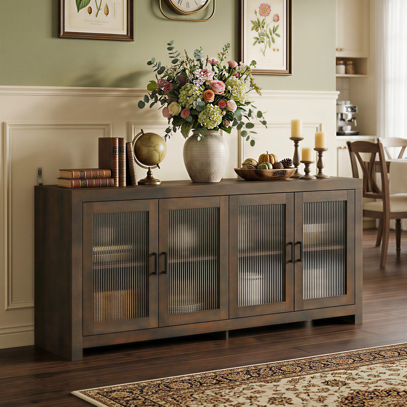 4-Door Sideboard With Strong Storage, Brown