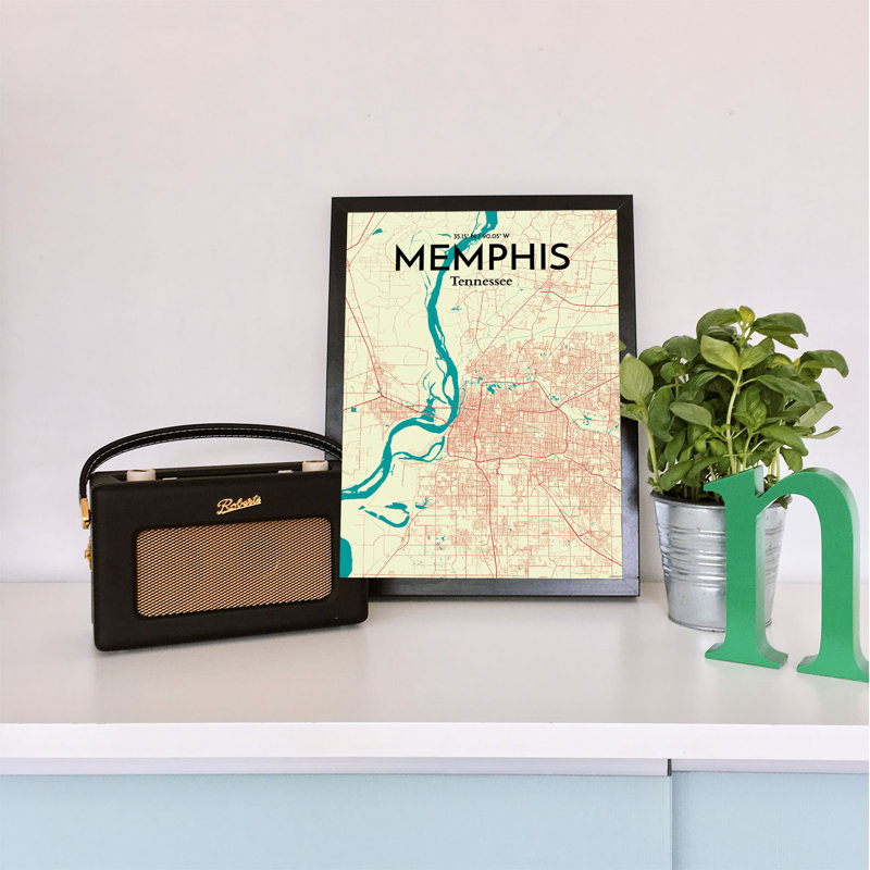 Memphis City Map - No Frame Print, 43.2cm H x 27.9cm W x 0.1cm D