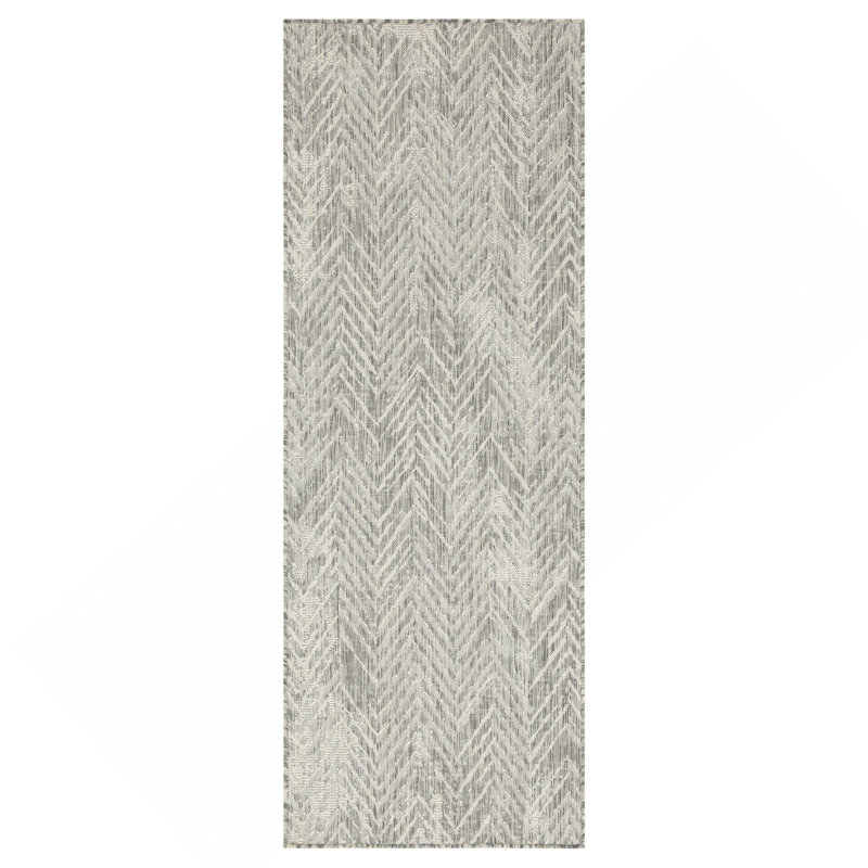 Silver Indoor/Outdoor Area Rug, Runner 2'7" x 7'3"