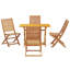 4 - Person Solid Wood Patio Dining Set Rectangular Table