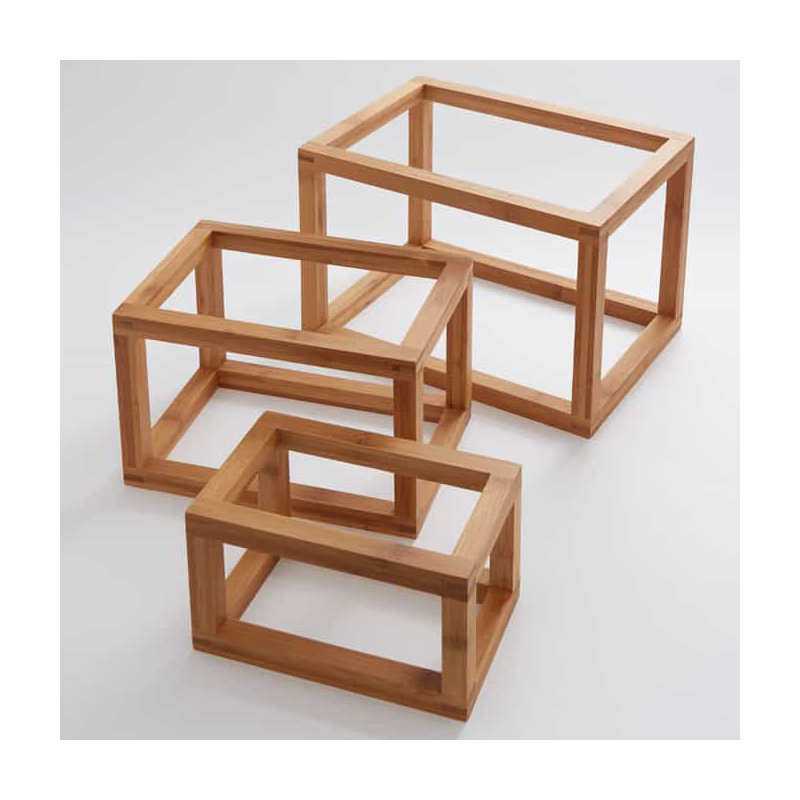 Riser, cadre rectangulaire, bambou, ensemble de 3