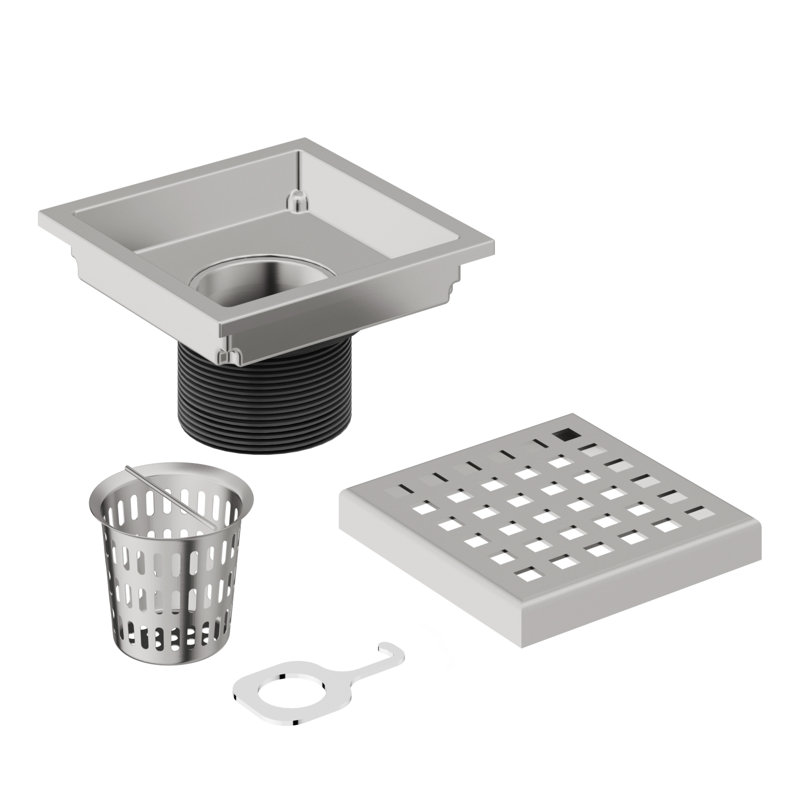 VIGO Elan Square Shower Drain, Brushed Nickel