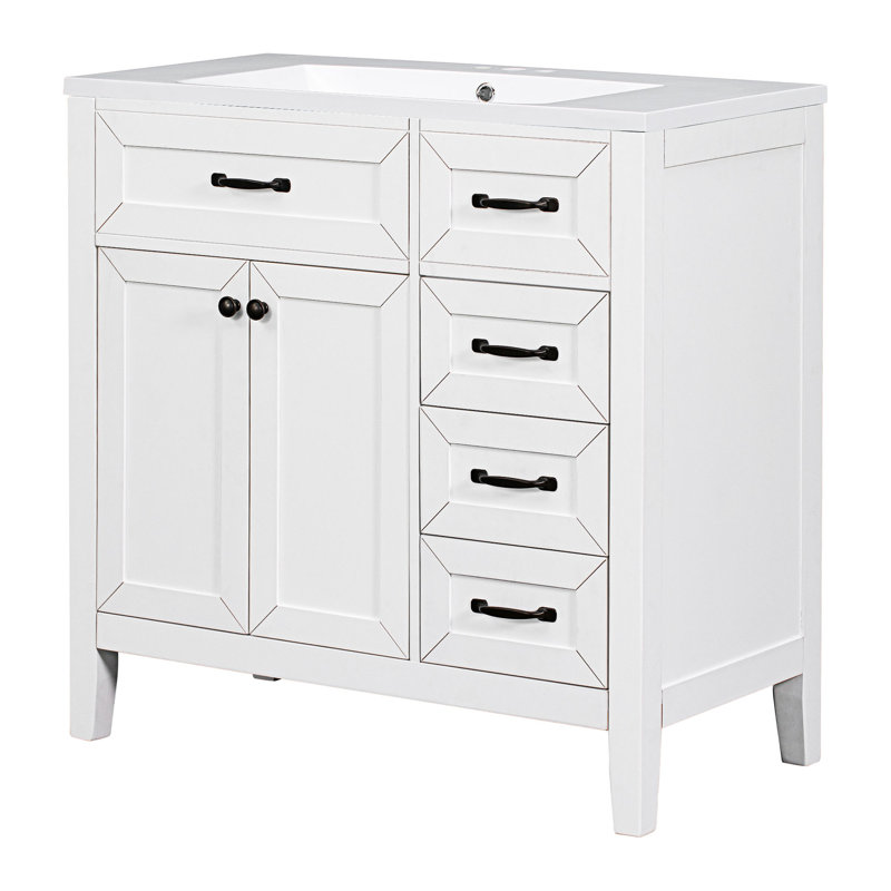 Meuble-lavabo sur pied simple 35,98 po Millstead, Blanc