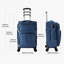 Valise extensible 20 pouces avec roulettes Valise de transport bleu
