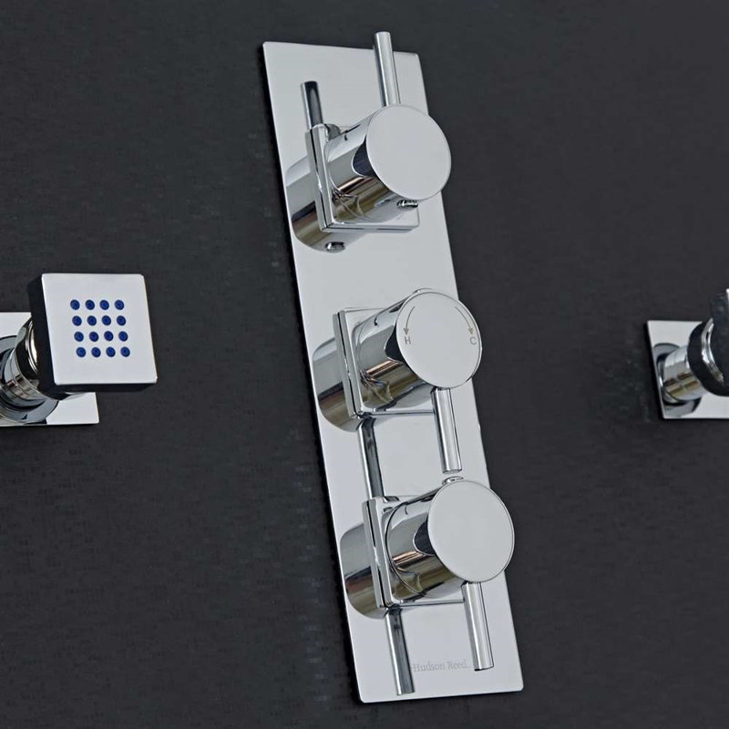 Système de douche complet thermostatique à fixation au plafond avec soupape grossière Edinburgh