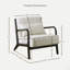 Chaise d'appoint de style Mid-Century moderne avec coussin lombaire amovible, pieds en bois massif à finition noire, siège blanc-17420926