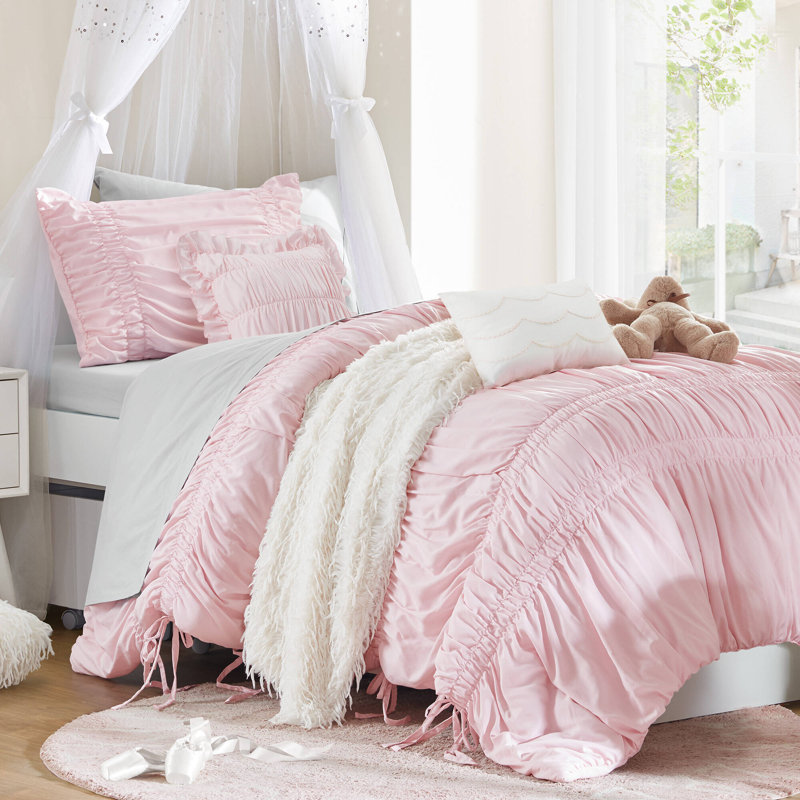 Ensembles de literie rose champêtre français, ensemble d'édredon simple TG en microfibre