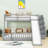 Twin Over Full Bunk Bed With Slide And Storage Staircase, Shelves-1600192745