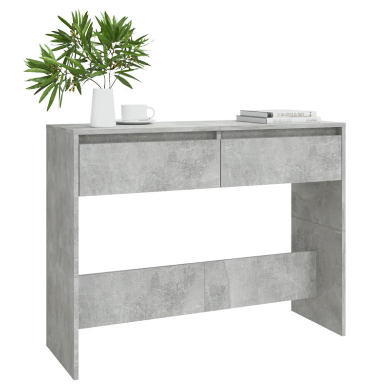 Isaish Console Table, Concrete Grey, 76.5cm H x 100cm W x 35cm D