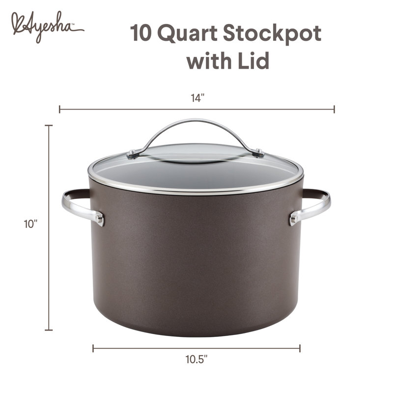 Charcoal 10-Quart Nonstick Aluminum Stockpot with Lid