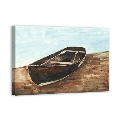 « canoë painting lake house », reproduction de peinture à l’acrylique sur toile