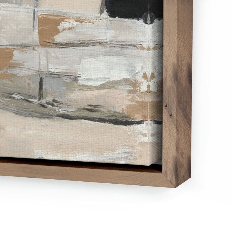 Chalet Painting by Melanie Biehle, Rustic Walnut Canvas Floater Framed, 31.5" H x 40" W