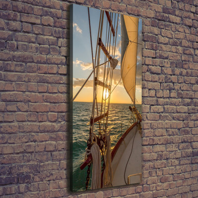 Yacht on the Sea 1 Piece Wrapped Canvas Wall Art