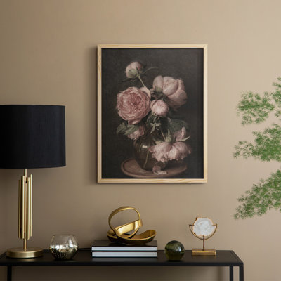 Vintage Floral Print CXXI Framed Print - Solid Wood