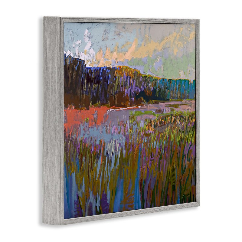 «Streaked Abstract Landscape», estampe numérique de Jane Schmidt, H 17 po x l 17 po, Estampe numérique Farmhouse