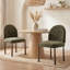 Chaises de salle à manger rembourrées avec pieds en métal, chaises latérales modernes à dossier incurvé pour cuisine, salon, bureau, toile brossée vert olive-1458705805