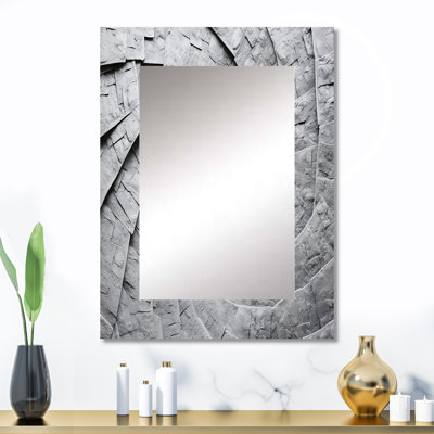 Gris Spiraling fractal sprial III - miroir mural décoratif spirales abstraites