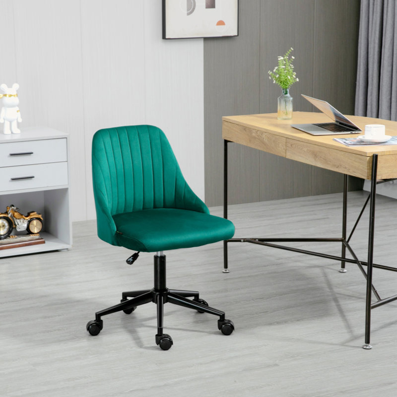 Chaise de travail en velours Anthonyville, Non, Vert