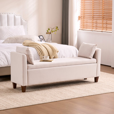 Pouf de rangement rembourrÃ© avec accoudoirs Shaneta, 140 cm