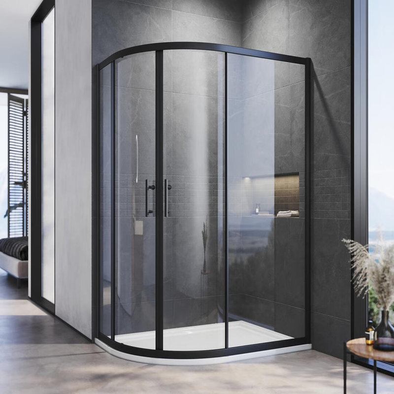 Liberatore 1200mm W x 1850mm H Sliding Framed Shower Door with Clear Glass