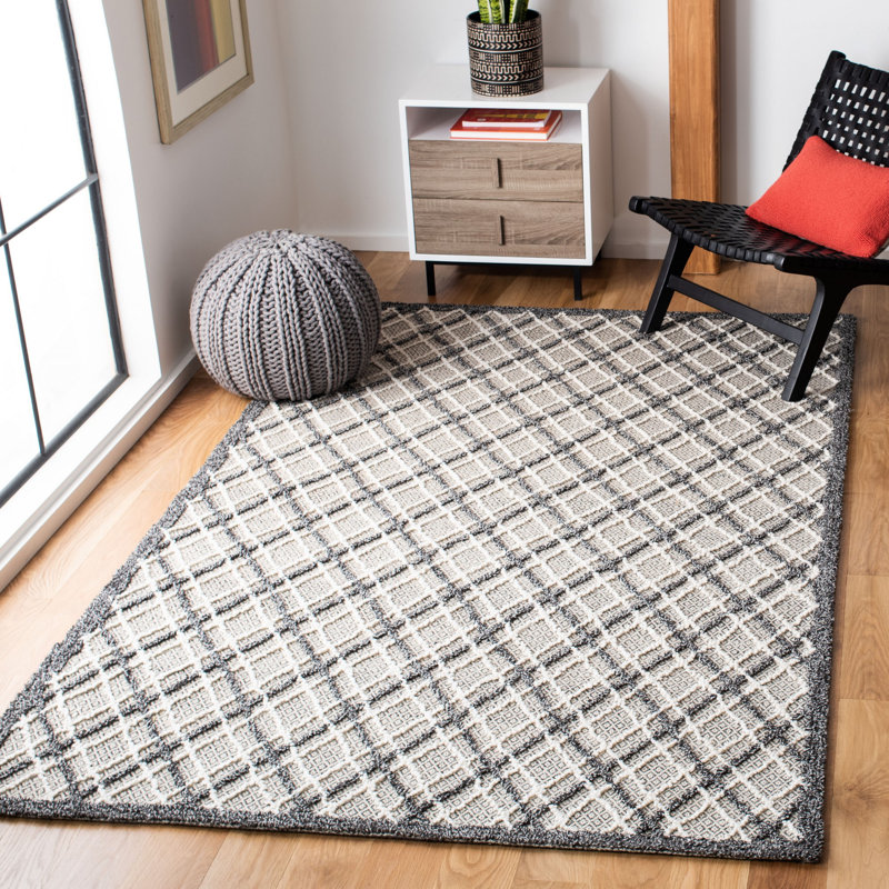 Saranac Trace Hand Tufted Wool Geometric Rug, Rectangle 8' x 10'