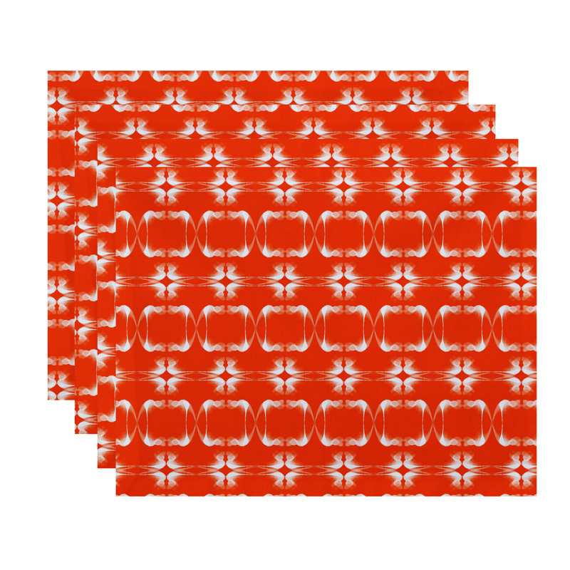 Ensemble de napperons 4 pièces Synthia, Orangé