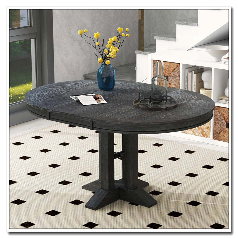 Table de salle à manger extensible Farmhouse, Noir