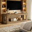Meuble télé 63 po avec rangement ouvert, console multimédia en bois pour téléviseur de 75 po ou moins