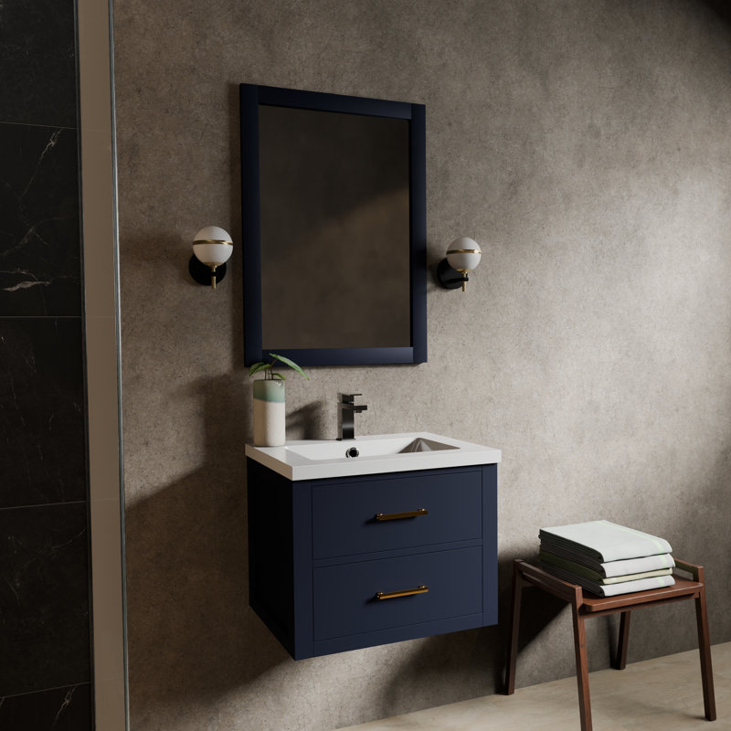 Castor 24 in W x 18 in D Single Bath Vanity and Acrylic Top, Blue