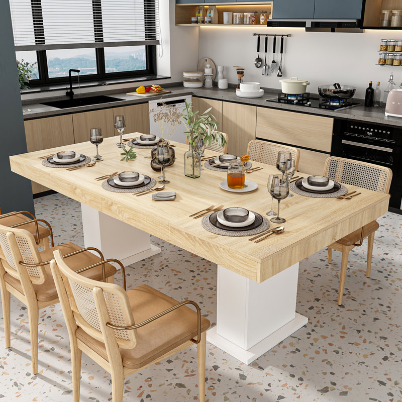 Arfath 8-Person Double Pedestal Dining Table