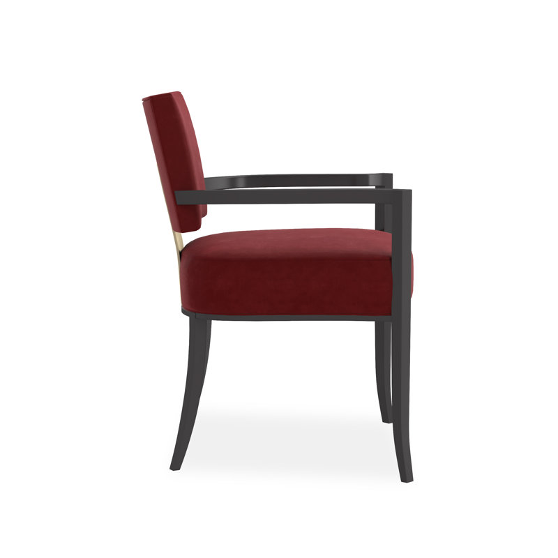 Caracole Classic Upholstered Arm Chair, Red, Black/Gold