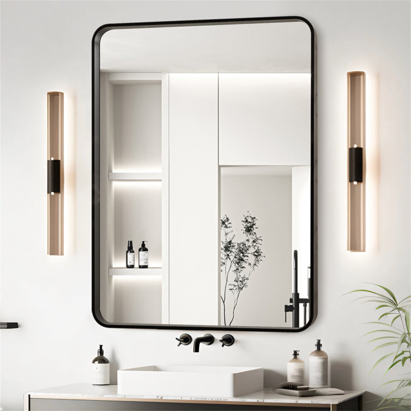 Miroir de salle de bain 24X32, 24 po x 32 po, Noir
