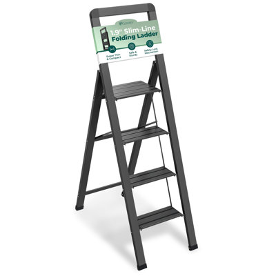 Decorative - Modern Beautiful Aluminum,Lock Mechanism, Ultra Slim Profile, Anti Slip Steps, Sturdy-Portable For Home, Office, Kitchen, Photography Use,By SORFEY