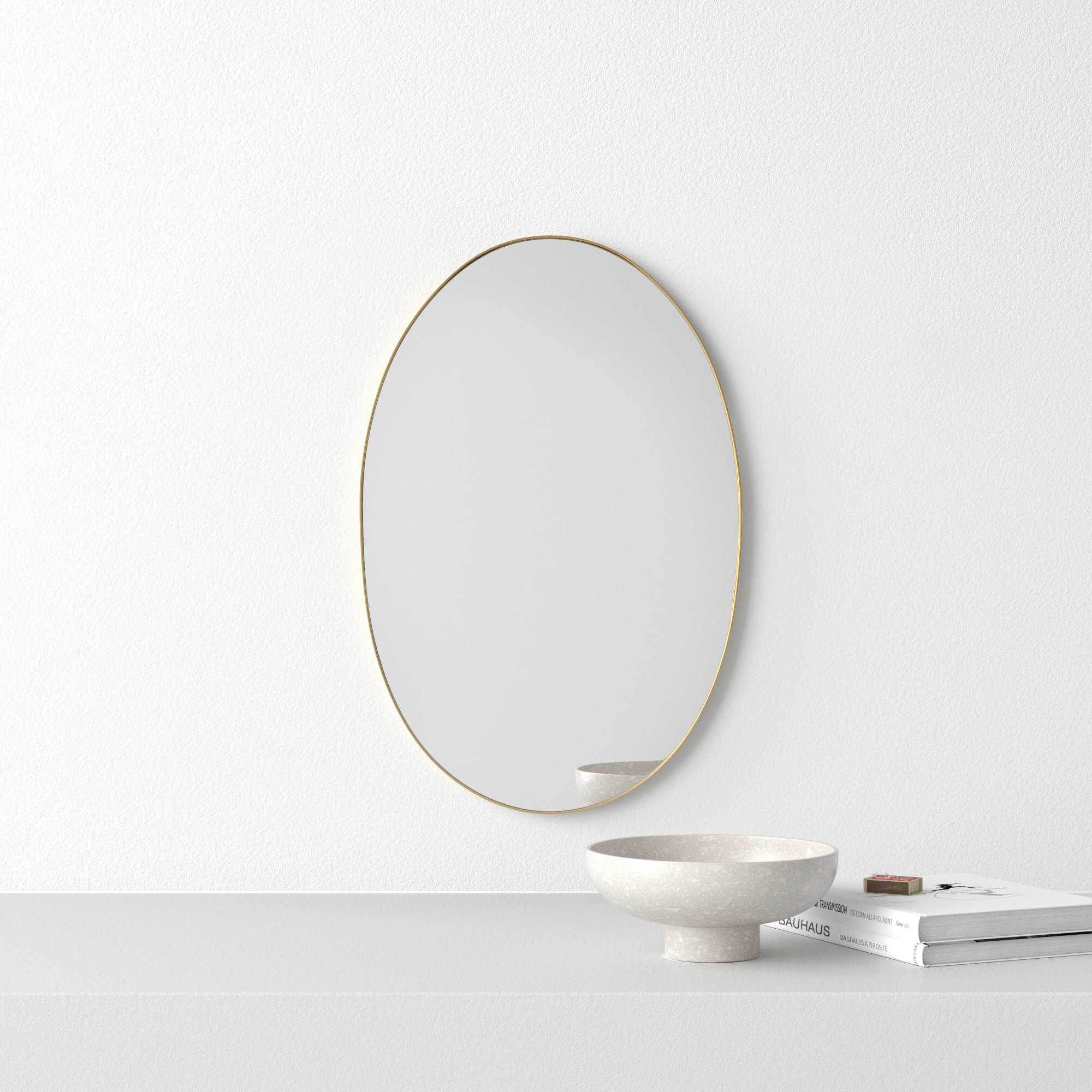 Tennant Modern Oval Metal Framed Mirror - Thumbnail 2