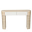 Console d'entrée avec deux grands tiroirs à poignées dissimulées, plateau de 160 cm, style épuré, idéale pour l'entrée et le salon, 63,5 cm L x 25,5 cm P x 15,2 cm H, style moderne