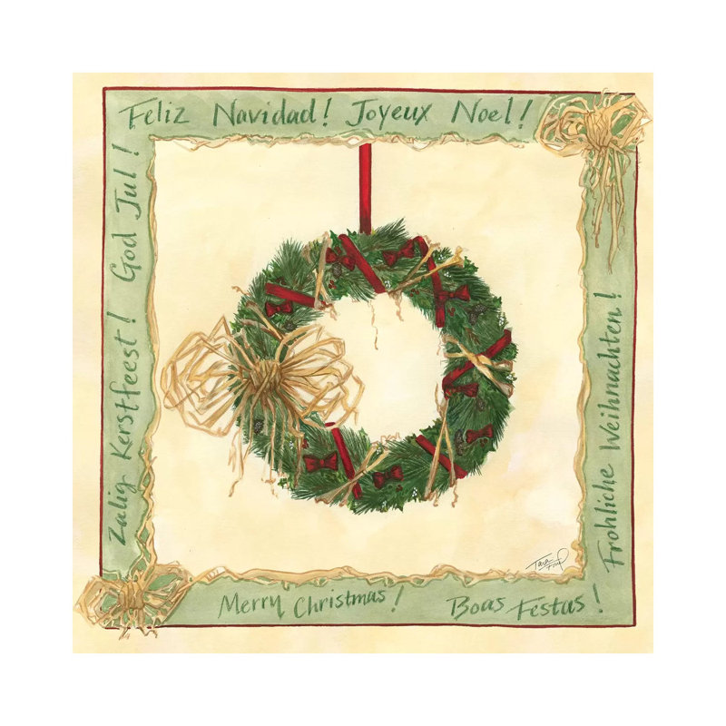 Raffia Wreath II by Tara Friel - Gallery-Wrapped Canvas Giclée on Canvas, Canvas, 93.98 cm H x 93.98 cm W x 1.91 cm D