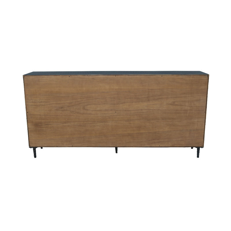Buffet Cara, 4 portes vitrées, brun espresso 83 pouces