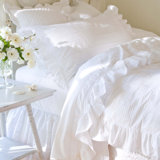 Elisa White Cotton Pintucked Duvet Cover