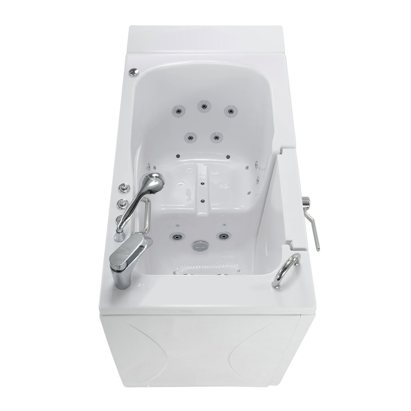 Monaco 52'' White Acrylic Walk-In Whirlpool Bathtub