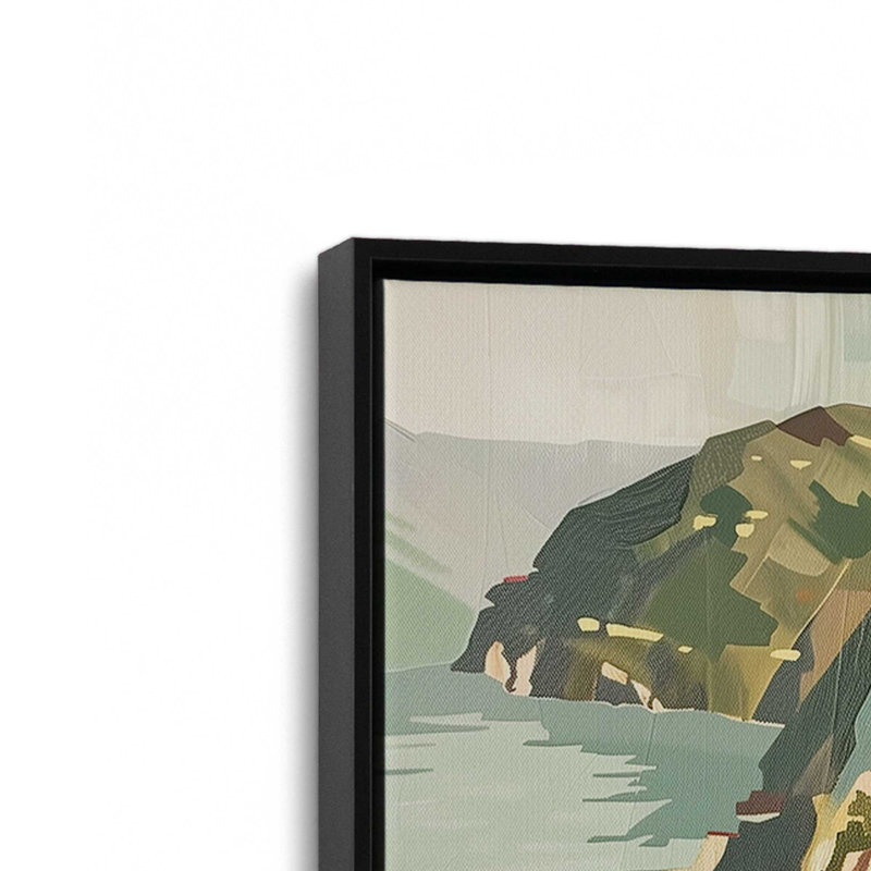 Charme Amalfi Hillside I, H 8,75 po x l 12,75 po, Cadre flottant, Noir satiné