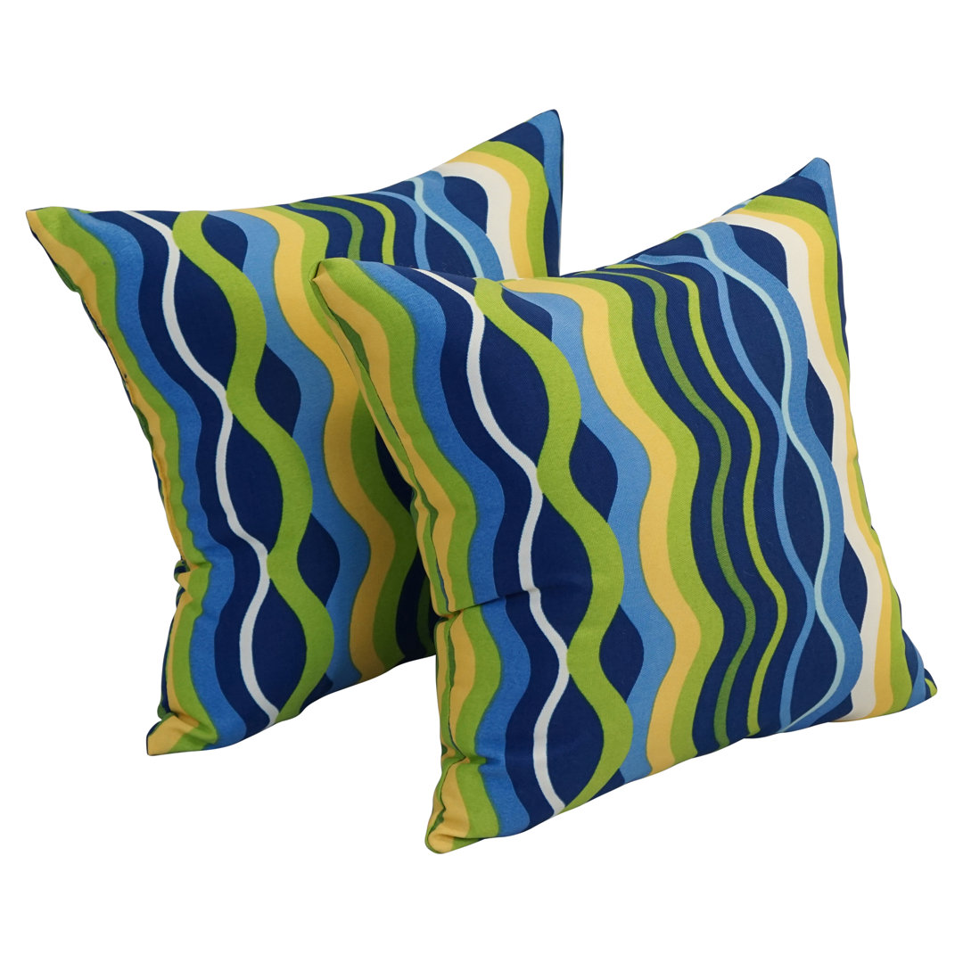 Outdoor Cushion Collection Indoor/Outdoor Abstract Throw Pillow (Set of 2) Blazing Needles