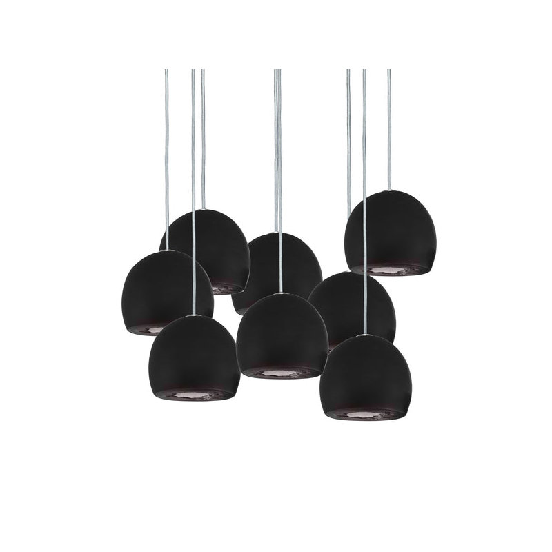 8 - Light Dimmable Dome Chandelier, 60" H x 24" W x 24" D, Nickel, Matte Black