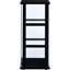 Présentoir à 3 tablettes en verre noir avec une porte trempée transparente, convient pour organiser les espaces primaires, les espaces de vie idéaux d'une armoire profonde de 14,14 pouces, la largeur de 17,17