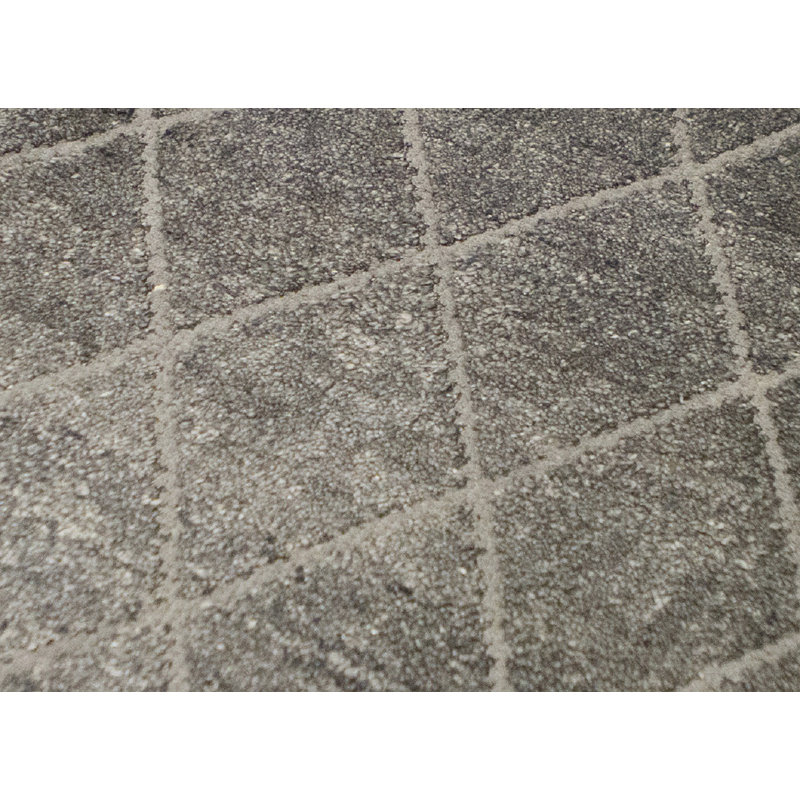 Tapis gris anthracite de haute qualité noué à la main