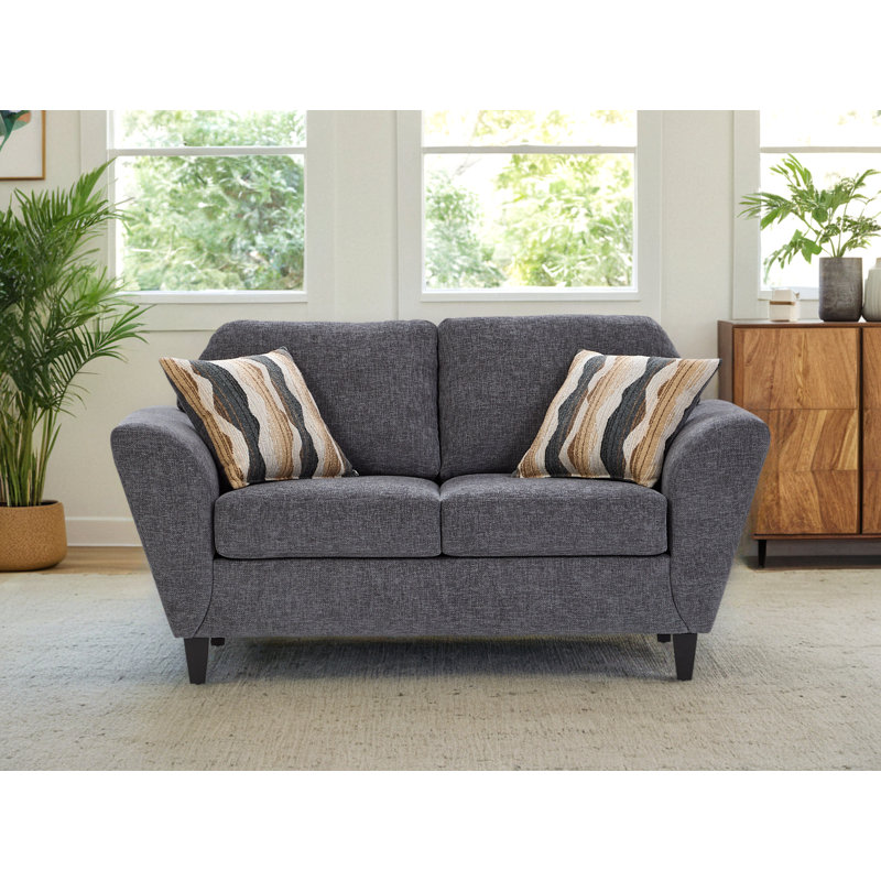 Causeuse Hughes Furniture 23500, Flair Boulder, Polyester Flair Boulder