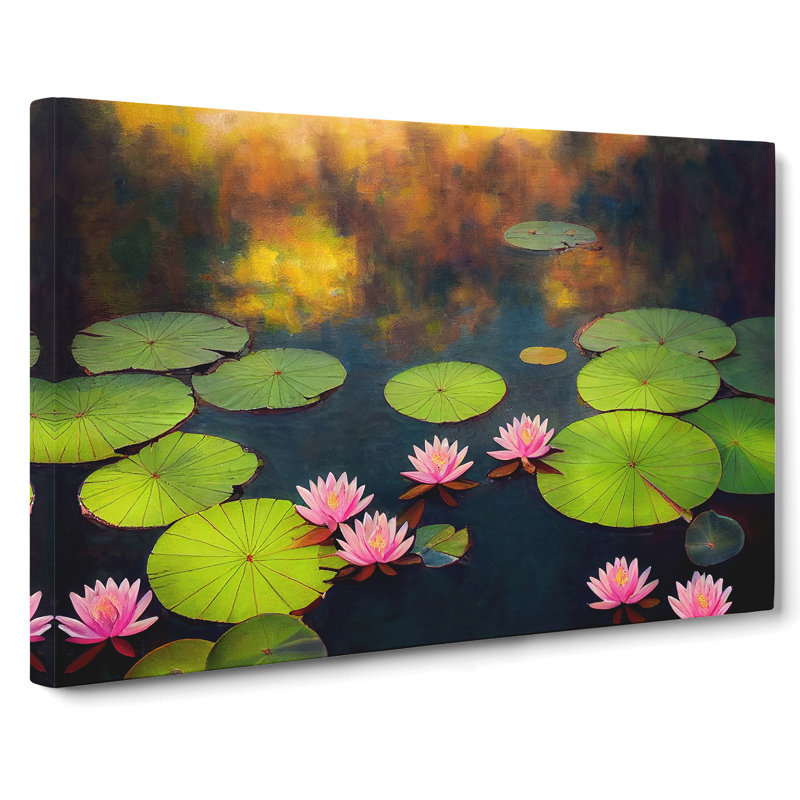 Delightful Water Lily Pond - Wrapped Canvas, 35cm H x 50cm W x 3cm D