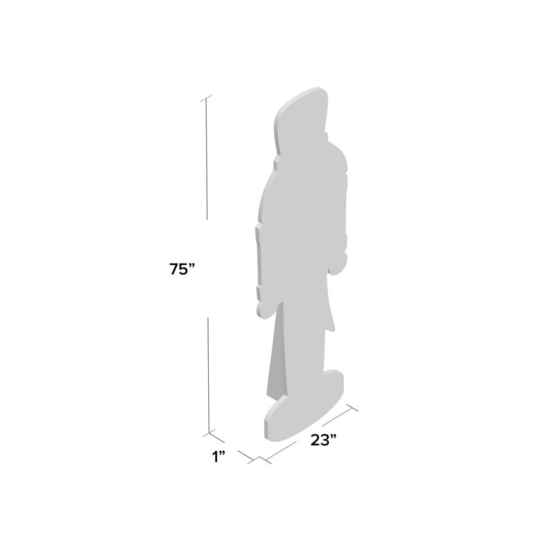 75'' Red and Gold Cardboard Nutcracker Soldier Standup
